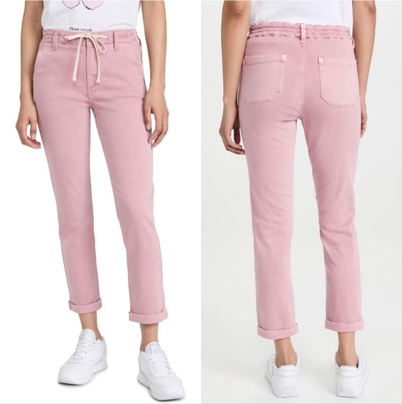 PAIGE Christy Vintage Muted Mauve Pink Straight Leg Ankle Cuffed Pants Sz 29 - Picture 1 of 13